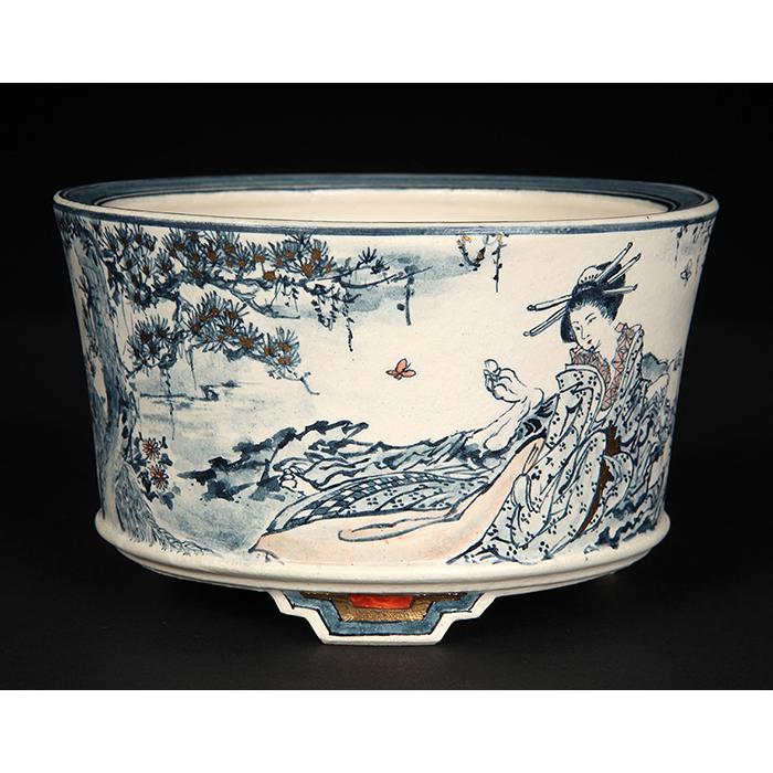 是好 ミニ盆栽鉢 丸 絵鉢 是好絵付丸鉢 | 盆栽、盆栽書籍、盆栽鉢の