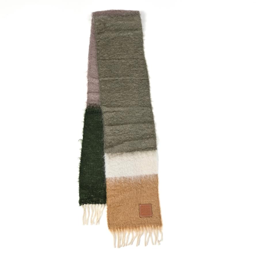 ロエベ スカーフ loewe ウールモヘア ストライプ マフラー : BELLA