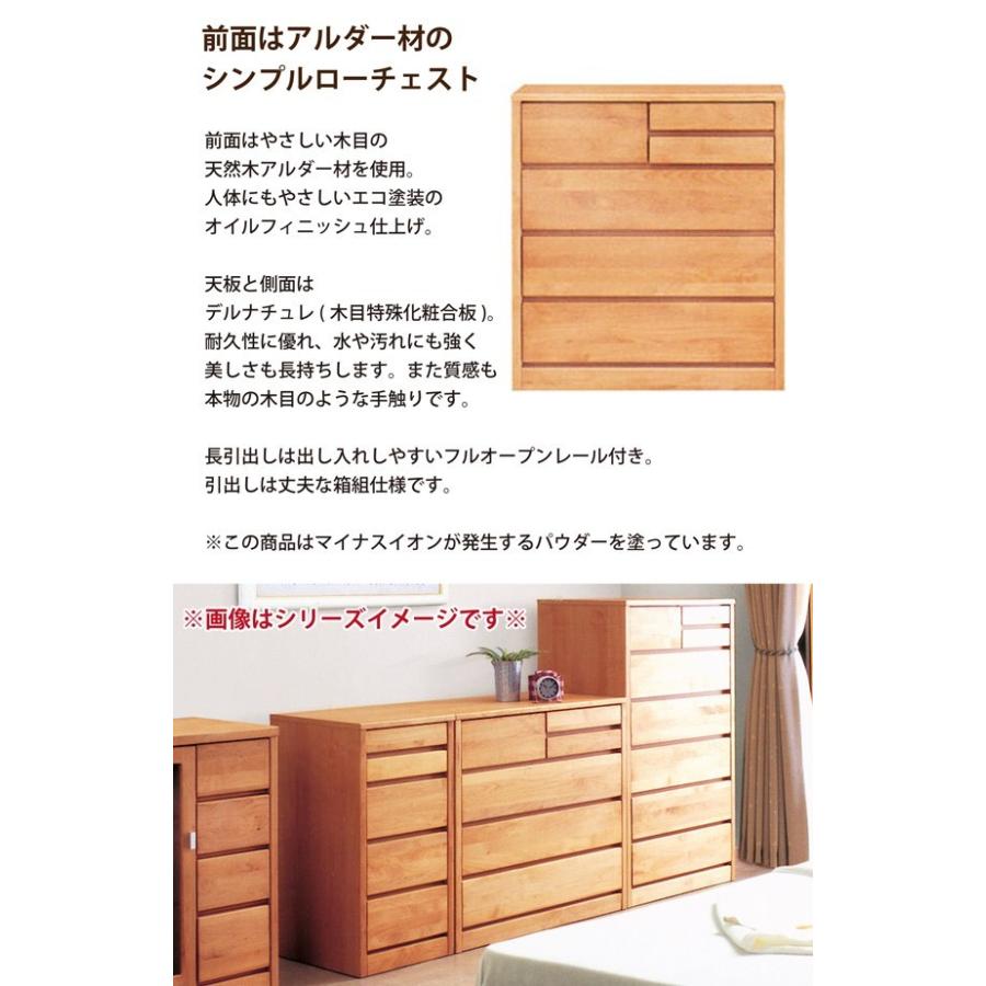 サンコウ ローチェスト 4段 幅80 奥行45 チェスト 収納 引き出し エコ