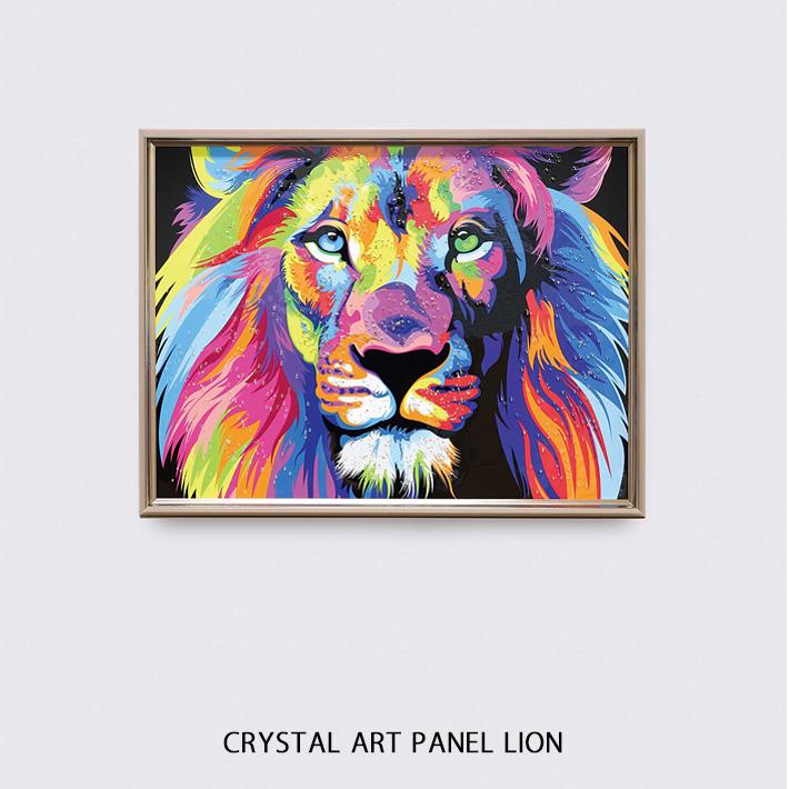 クリスタルアート ライオン ピクチャー アートフレーム POP クリスタル