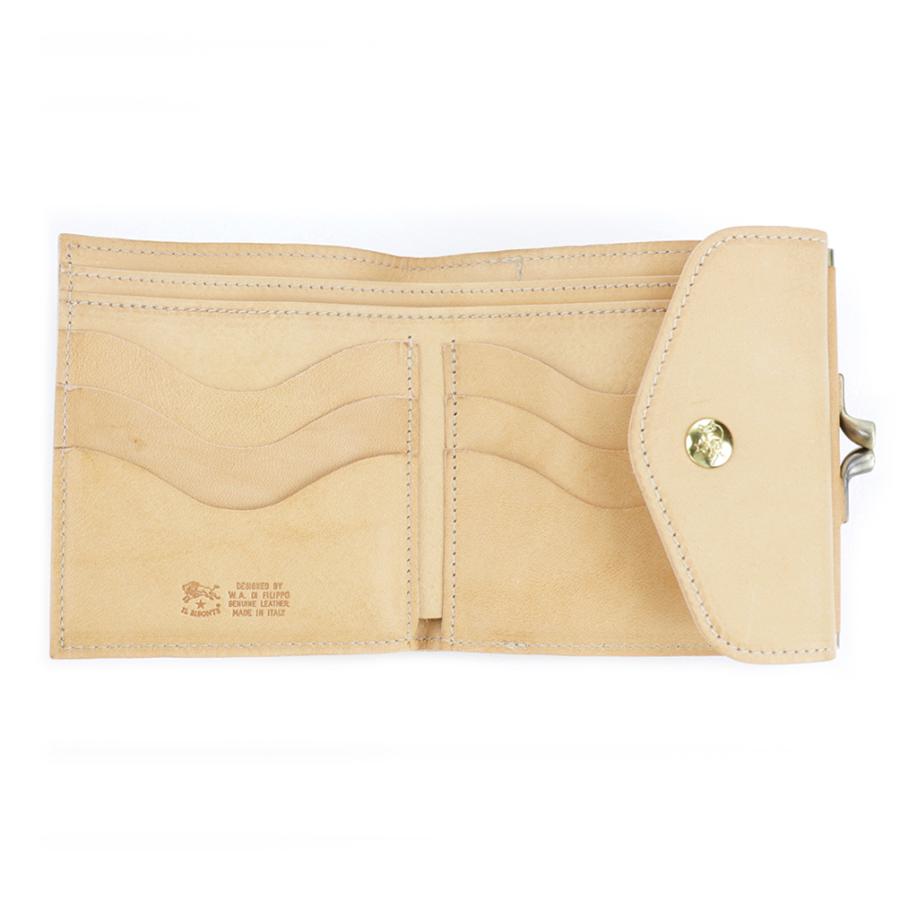 rima様 美品 IL BISONTE 二つ折り財布 ベージュ がま口 ミニ財布 楽天