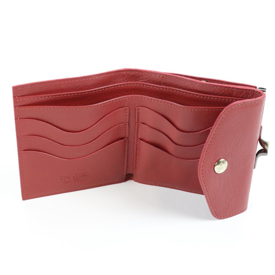 IL BISONTE（イルビゾンテ） 財布 二つ折り がま口 レザー 本革 ルビー