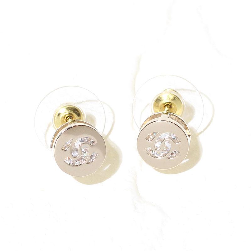 CHANEL（シャネル） ピアス CCマーク メタル＆ストラス ラインストーン
