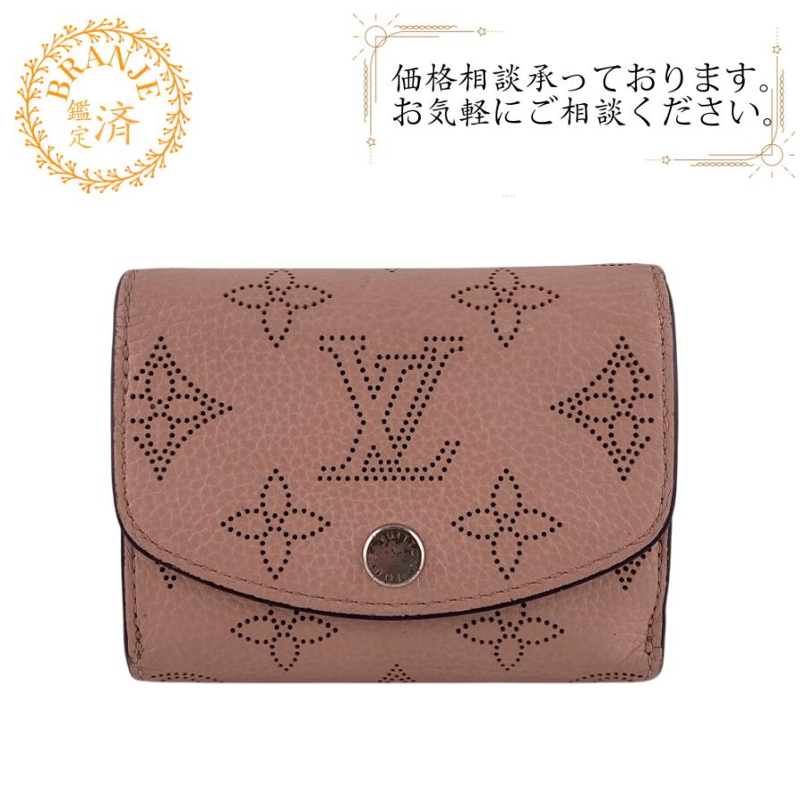 ルイヴィトン LOUIS VUITTON 三つ折り財布 マヒナ ポルトフォイユ