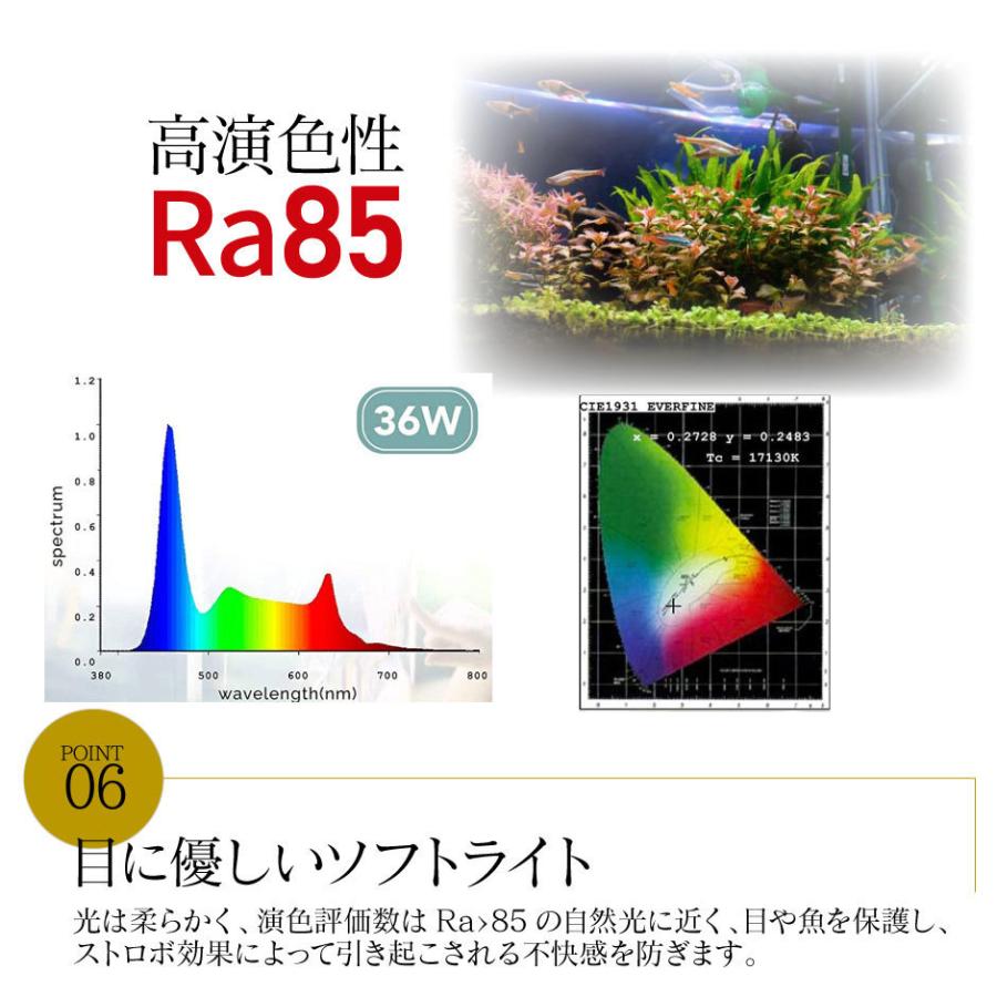 LED 水槽 アクアリウムライト 水槽ライト 90cm〜100cm 36W 1100lm 水槽