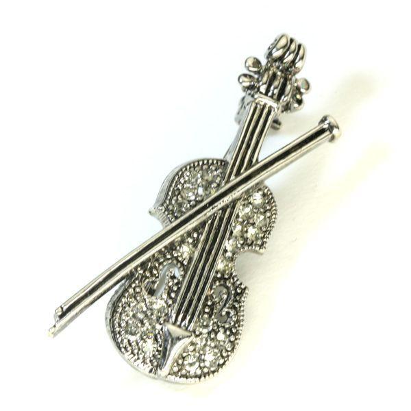 SWAROVSKI（スワロフスキー） ブローチ バイオリン ヴァイオリン 楽器