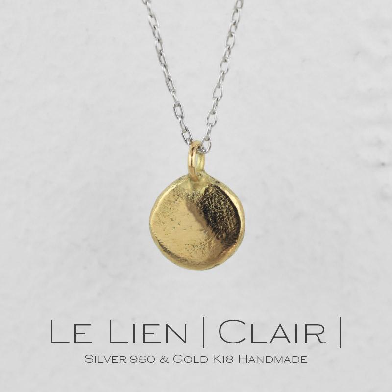 Le Lien Clair K18 ゴールド シルバー ネックレス ペンダント 丸い