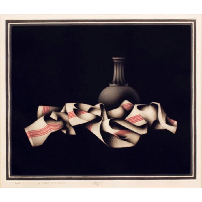 マリオ アバチ 『グラベリンヌを通りがけに』 メゾチント(銅版画) 絵画