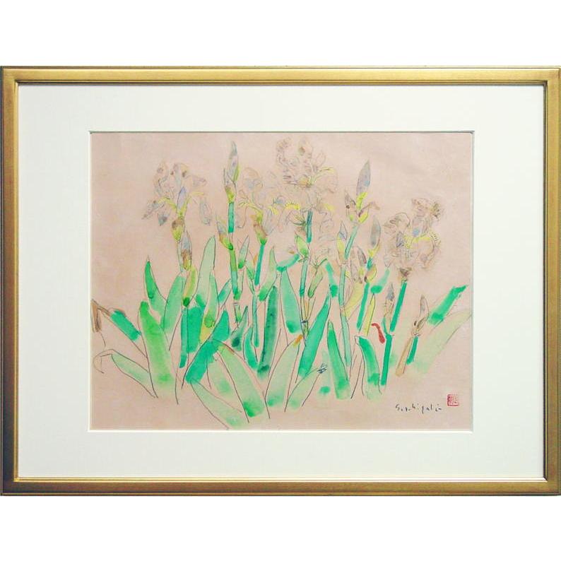 石垣定哉 「 花 」 水彩画 絵画 肉筆 手書き 静物 送料無料 : 内田画廊