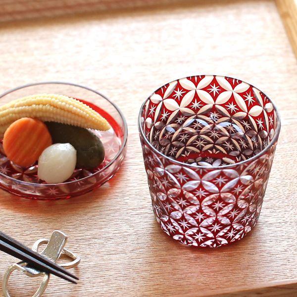 そば猪口 江戸切子 蓋ちょこ 七宝 廣田硝子 : がらんどう 手仕事品と