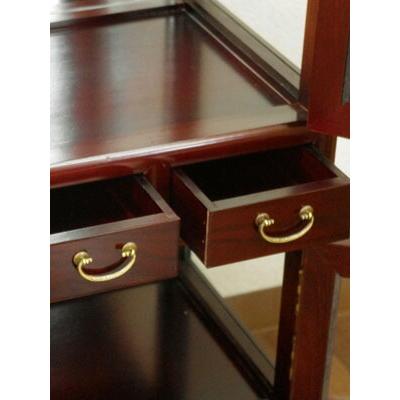 李朝けやき作りガラスキャビネット送料無料・開梱サービス付李朝家具