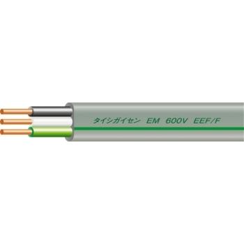 公団用EM-EEF 2.0MM×3C 黒白緑 100m巻｜耐紫外線 600V平形