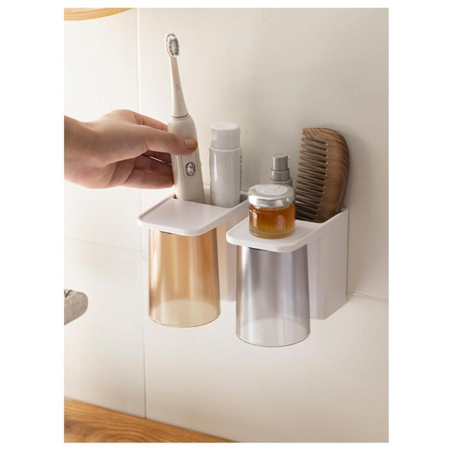 歯ブラシホルダー 磁気吸着 1個入りタイプ 吊り下げ 壁掛け 吸盤