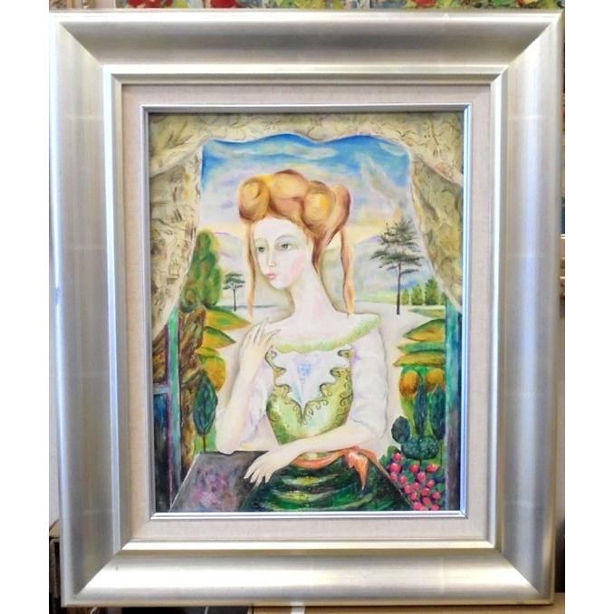 小澤勇寿郎 テアトル広場 美品の油絵です 小澤勇寿郎 パリ 美品の油絵