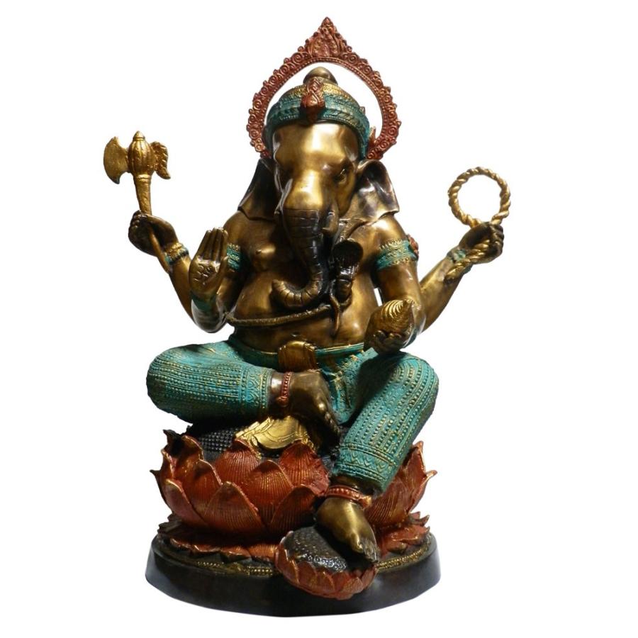 ブルーサファイア製 ガネーシャ像／希少石・手彫り・ネパール仏像