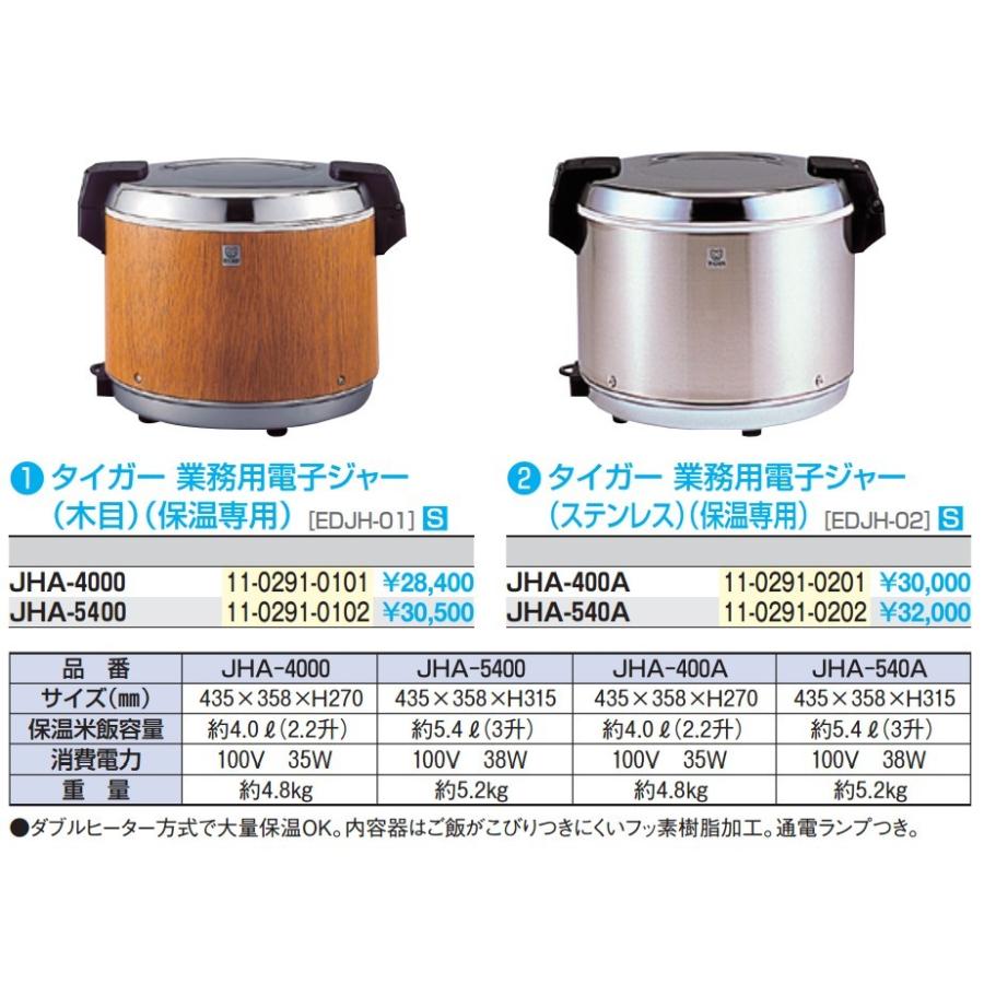 タイガー（TIGER） 電子ジャー JHA-400A : 業務用厨房機器の新橋
