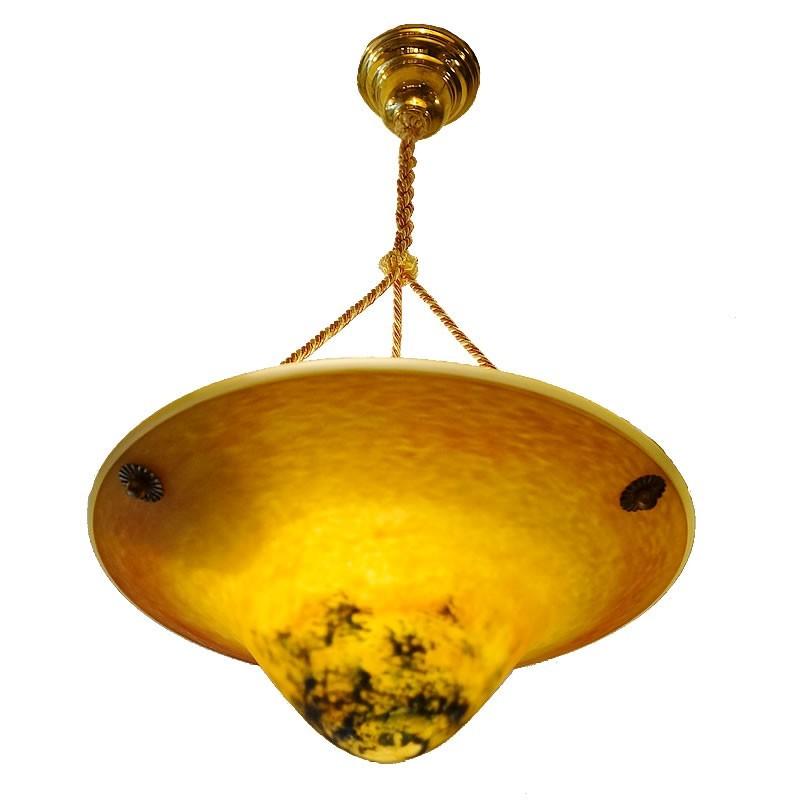 アンティーク調 ガラス ペンダントライト ランプ 1灯 真鍮 アールヌーボー