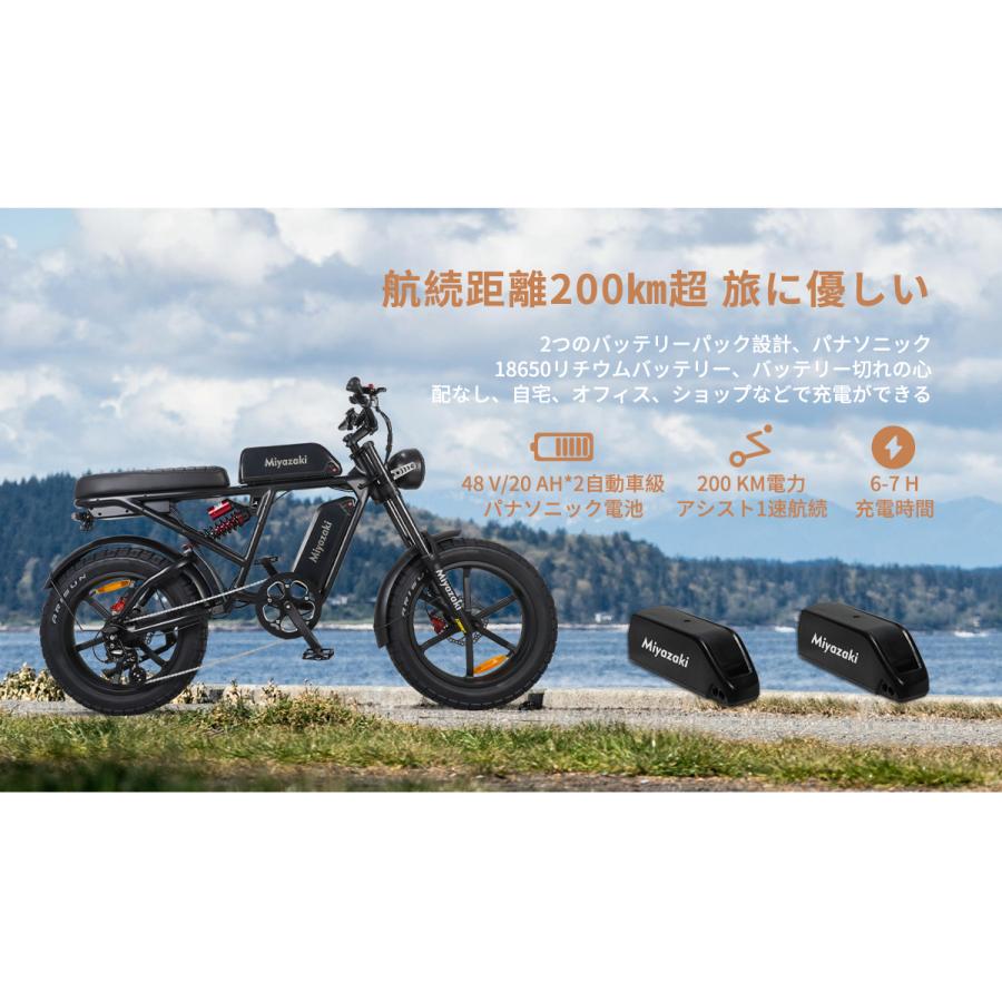 送料無料 E-bike Miyazaki S63 ファットバイク 電動アシスト自転車