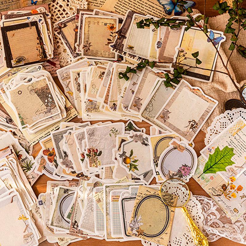 コラージュ 素材 デザイン ペーパー メモ ラベル タグ 手紙 ジャンク