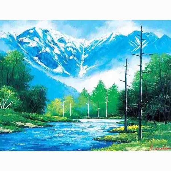 油絵額 フレームセット オンタケF6号 工藤昭重 「上高地」 433×525×