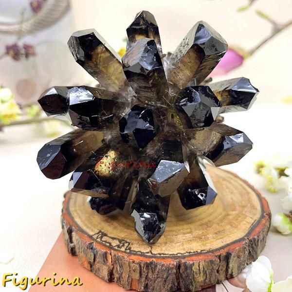 クリスタル 天然水晶 黒水晶 茶色水晶 天然石 六角柱 さざれ石 原石 木