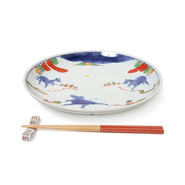 有田焼 メイン皿 天啓赤絵群馬図7寸丸皿 【福珠窯（有田焼窯元