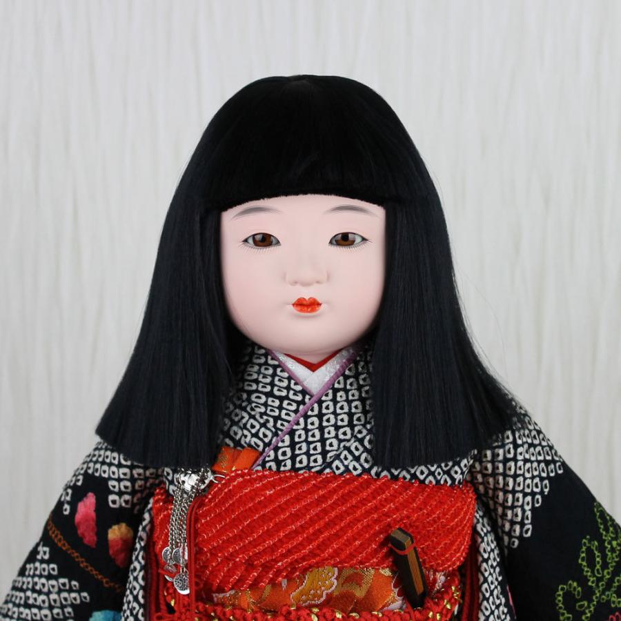 市松人形 小出松寿作(13号 尺二正絹絞り市松人形MYOS3107-116)お出迎え