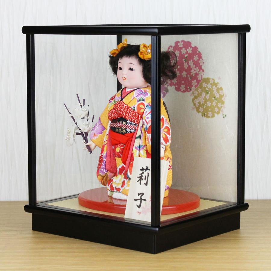 市松人形 木目込み 6号 ガラスケース入り 京染め市松人形(黄色)FUKU-R4