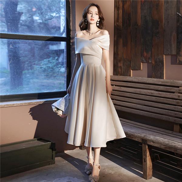 オフショルダー 結婚式 パーティードレス 成人式 同窓会 二次会