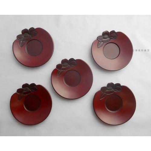 鎌倉彫 茶托 平型 四寸 椿のくずし 五枚組 : 鎌倉彫廣堂 - 通販