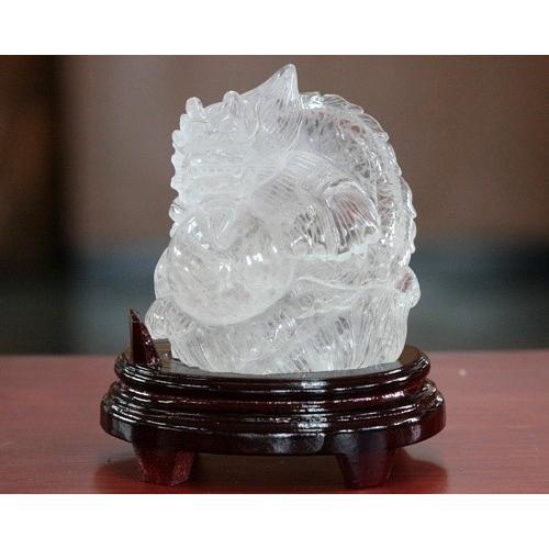 龍 置物 開運 干支置物 風水 水晶 龍 昇り龍彫り 置き物 専用木製台