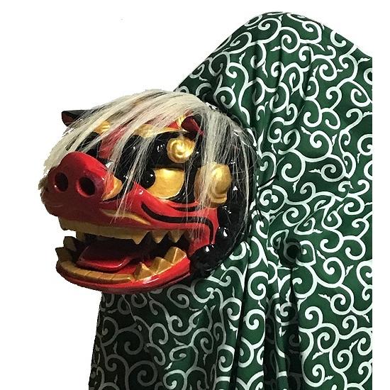 獅子頭 獅子舞 だーしま】獅子頭 獅子舞 木彫り 桐製 工芸品 漆塗り
