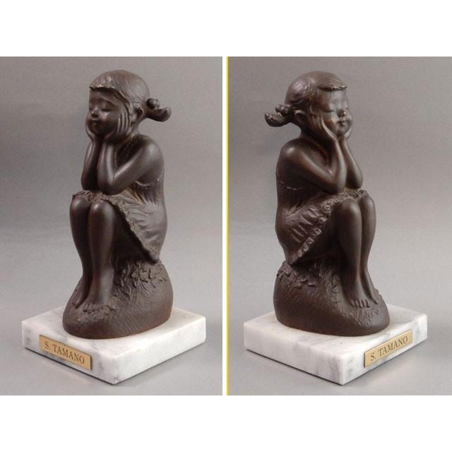 玉野勢三 ブロンズレリーフ「ほほえみ」 玉野勢三作 ブロンズ ほほえみ