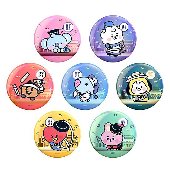 BT21 缶 バッジ −韓服（ハンボク）− [アクセサリー][かわいい][BTS