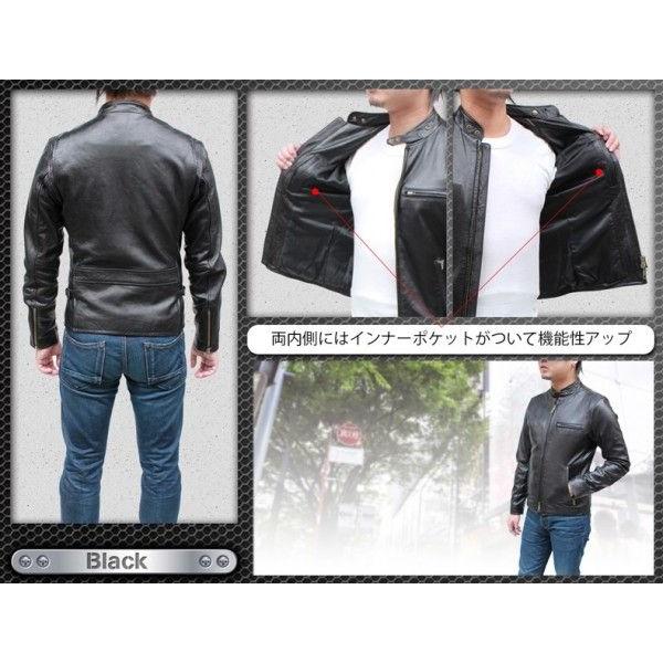 AVIREX メンズ シングルライダース レザージャケット 本革