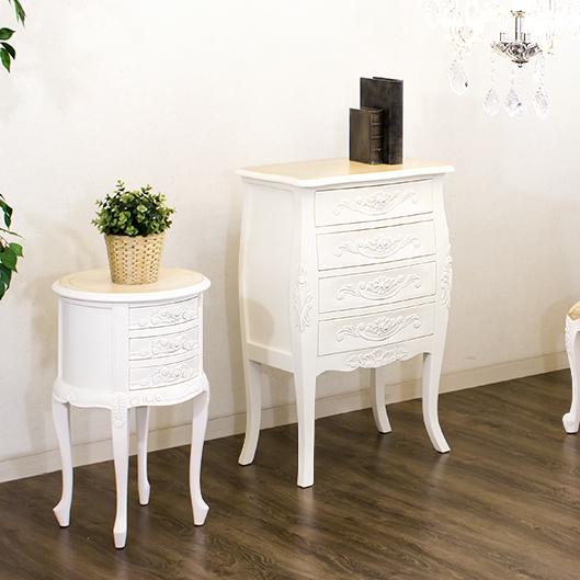 チェスト 4段 ヨーロピアン 木製 アンティーク風 猫脚 ネコ脚 姫家具