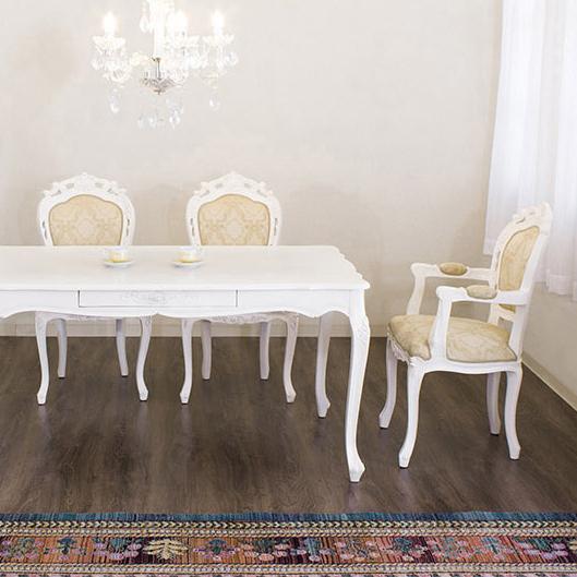 チェアー 椅子 猫脚 アンティーク 肘掛け有り ダイニングチェアー 白