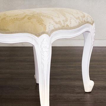 椅子 猫脚スツール ロココ調 アンティーク 姫家具 白 スツール 可愛い