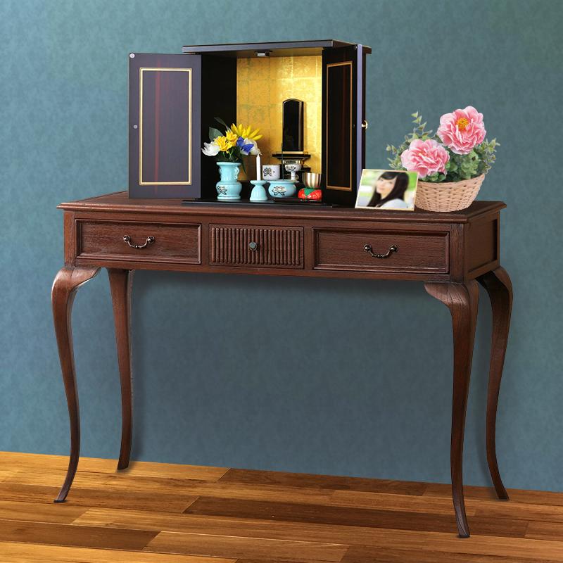 仏壇台 コンソール 幅106.5cm ロココ調 おしゃれ 洋風 アンティーク調