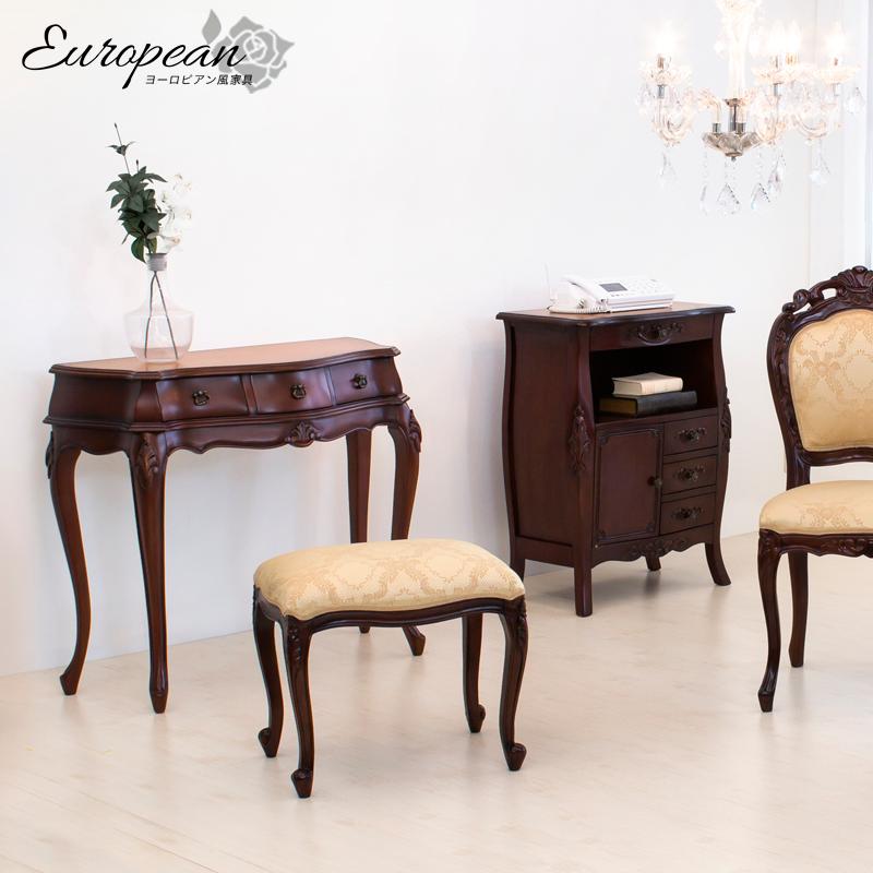 チェアー 猫脚 アンティーク調 スツール 椅子 ブラウン 可愛い 送料