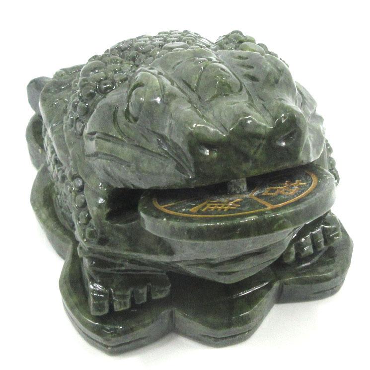 風水 蛙 置物 カエル 三本足の蛙 特大 重さ約3．6kg 天然石