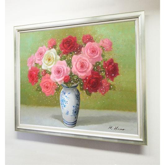 画家haru油彩画F25号相当☆薔薇☆肉筆画＊一点物＊静物画☆ 画家haru