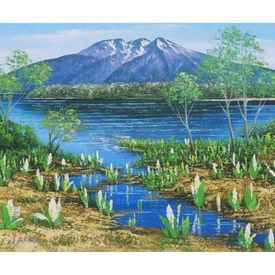 油絵 F30号 絵画 印象画 肉筆 油画 木漏れ日 広場 こどもたち