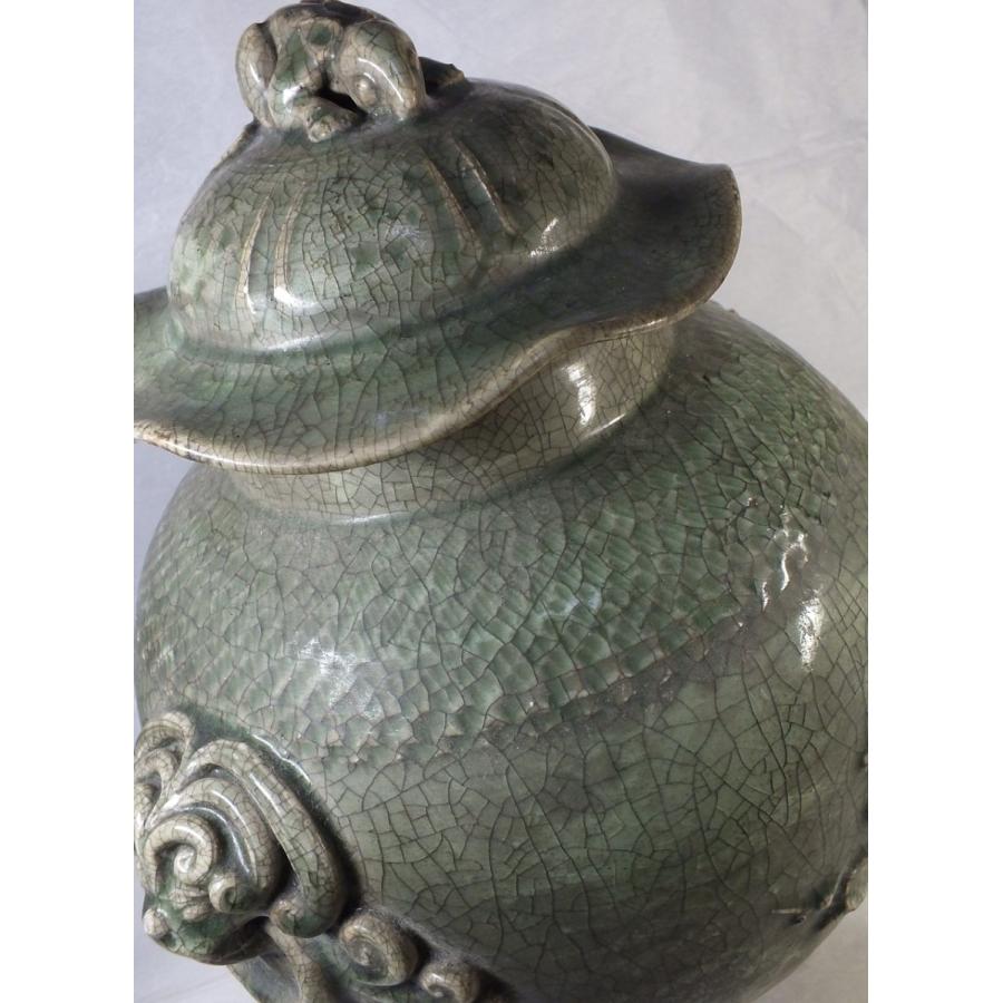 中国骨董 清代 哥窯 双耳香炉 陶磁器 置物 コレクション用 香道具 2025