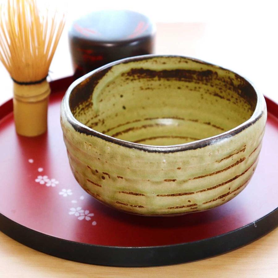美濃焼 茶道 抹茶 茶碗 灰釉 湯のみ 陶器 茶器 和食器 緑 : 華成屋