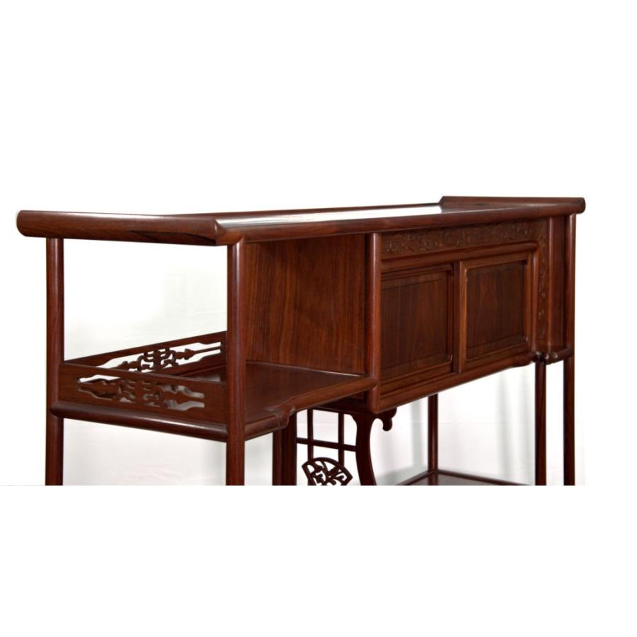 これから仕上品 唐木 飾り棚 紫檀 日本製 上2枚戸無地 4尺棚 唐木家具