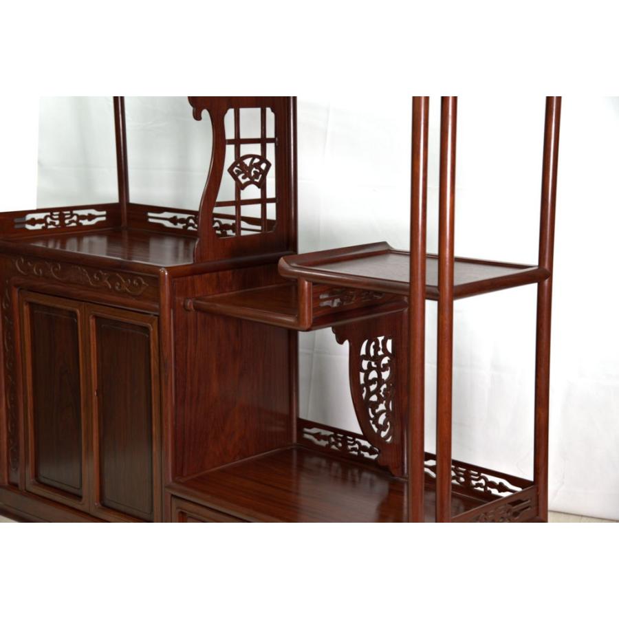 これから仕上品 唐木 飾り棚 紫檀 日本製 上2枚戸無地 4尺棚 唐木家具