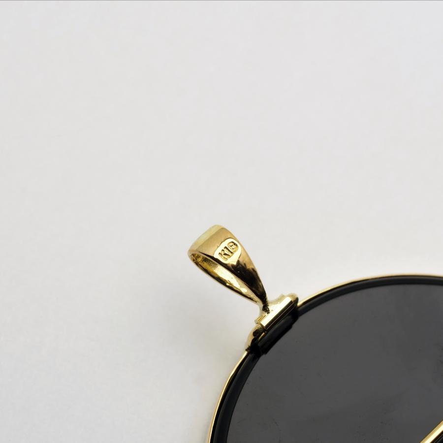 K18 メノウカメオ ペンダント ブローチ 35×45mm 18金イエローゴールド