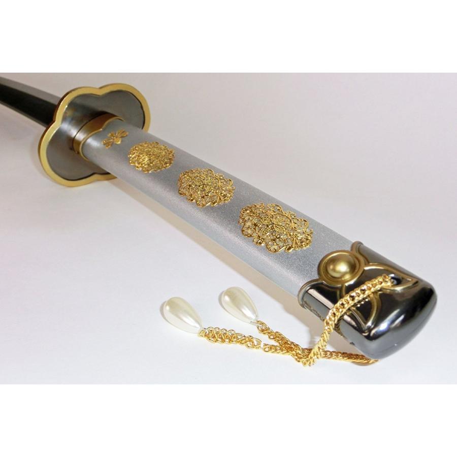 日本刀 模造刀 美術刀 木製 刀袋付き 美品 コスプレ 鶴丸国永 太刀 刀