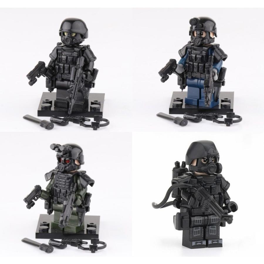 4体セット 超重厚 高品質 重装備 特殊部隊 SWAT 銃器 武器 レゴ lego